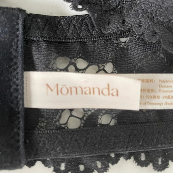 Momanda Lace Plunge Nursing Bralette Polyamide Elastane Black Sz 38B NWOT - Picture 11 of 14